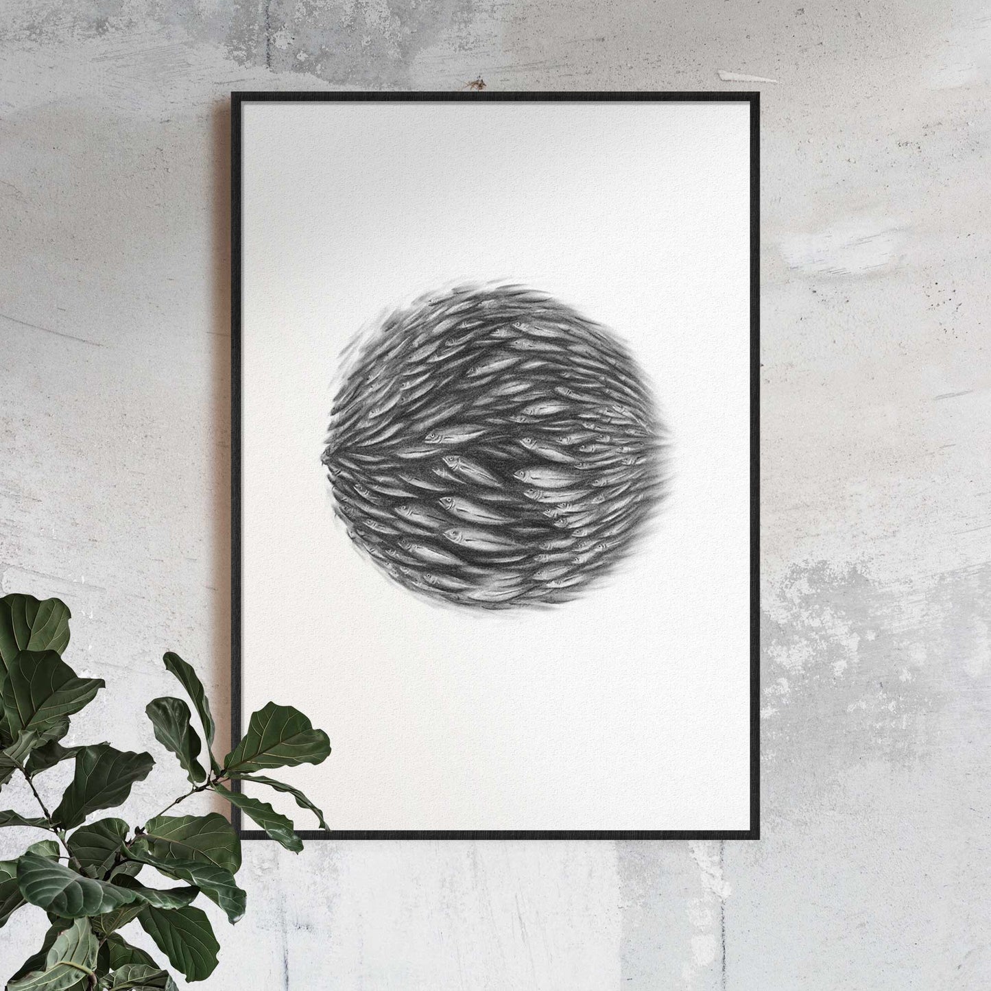 shoal school of fish bait ball artwork