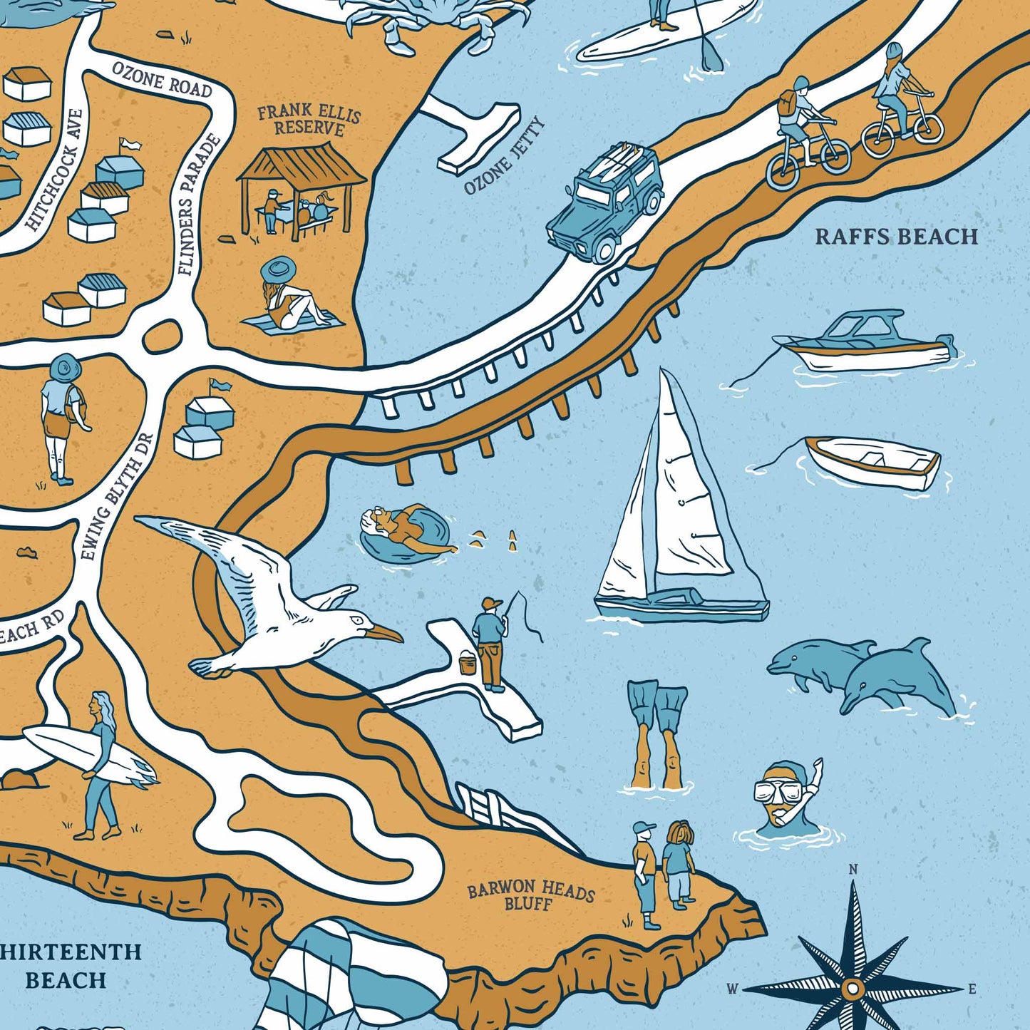 Barwon Heads & Ocean Grove | Illustrated Map