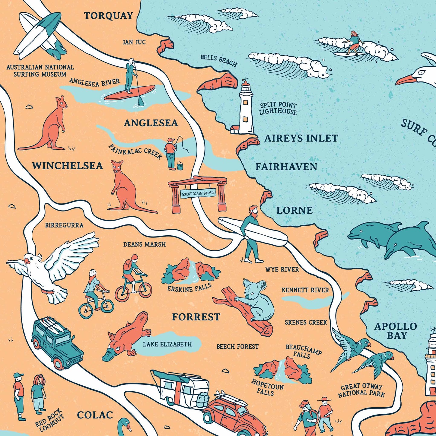 Great Ocean Road | Illustrated Map