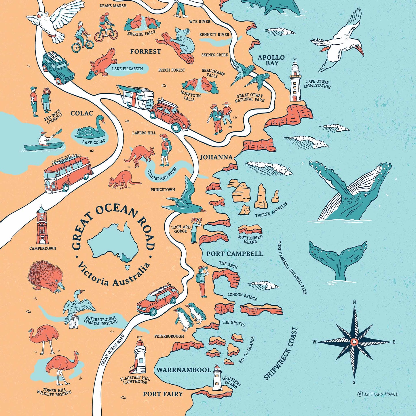Great Ocean Road | Illustrated Map