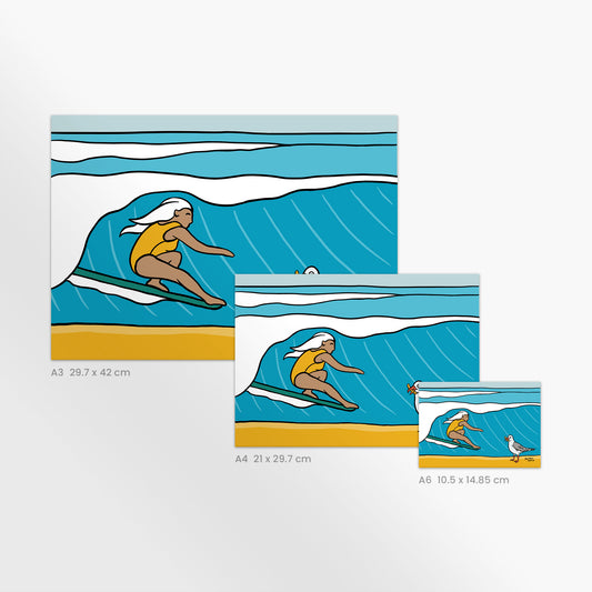 Surf Art | Girl and Gull