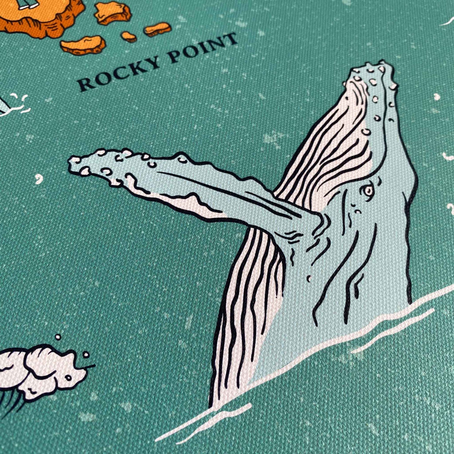 Torquay & Jan Juc - A1 Canvas - Illustrated Map