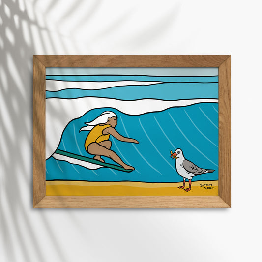 Surf Art | Girl and Gull